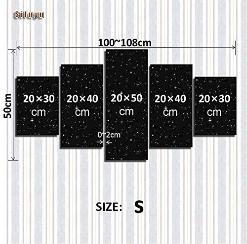 SILUYU-Impresiones sobre Lienzo 5 Piezas,Cuadro,Modular Casa Decoración,Arte Moderno,HD Print Pintura,No Tejido,Mural,Pegatina,Regalopequeñas Flores Hermosas,con Marco,S:100 * 50Cm