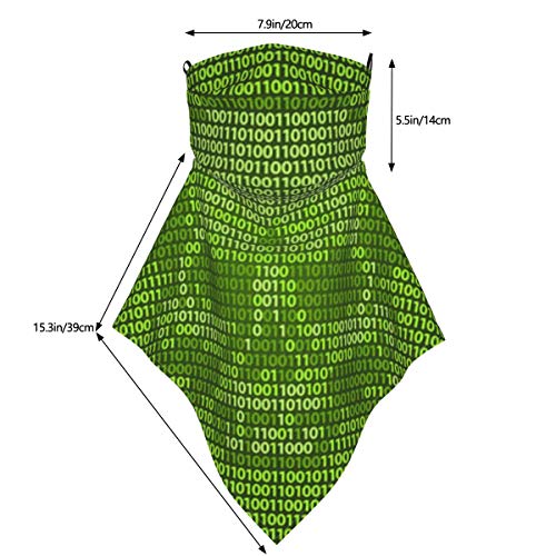 Símbolo de piratería o peligro de calavera y tibias cruzadas compuesto por unos binarios y ceros Máscaras faciales ajustables con código de máquina, pañuelo facial, pasamontañas de tela lavable reutil