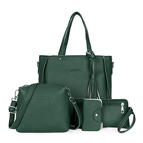 SimpleLife Bolso para Mujer Bolso de Mano Bolsas de Hombro Satchel Messenger Satchel Set 4pcs Purse Set
