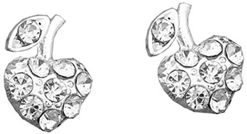 Simplicidad con Estilo Pendiente Fruta Coreana Apple Crystal Mujeres 's Pendientes Moda Creativa Lindo Pendientes Asimétricos Joyería de Fiesta Regalo Eb557, ZJ