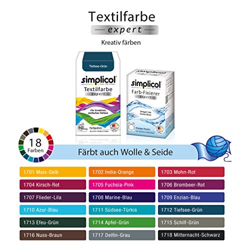 Simplicol Expert + fijador del Color Paquete de Kombi Fabric Dye: Tinte de Coloración para Textiles: Lavado a Mano o Lavadora - Verde Profundo