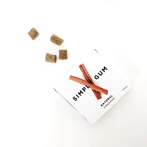 Simply Gum | Chicle Natural | Chewing Gum | Canela (Cinnamon) | Pack de 6 (90 piezas en total) | Biológico, Ecológico, Vegano, Sin Plástico, Sin Aditivo