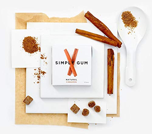 Simply Gum | Chicle Natural | Chewing Gum | Canela (Cinnamon) | Pack de 6 (90 piezas en total) | Biológico, Ecológico, Vegano, Sin Plástico, Sin Aditivo