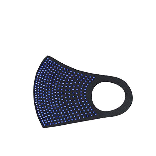 Simsly - Mascarillas de estrás reutilizables para Halloween o discoteca, malla para decoración de la cara para mujeres y niñas (azul)