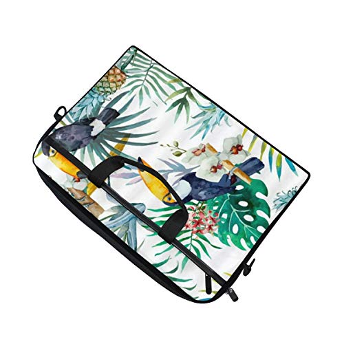 SIONOLY 15-15.4 Inch Estuche para Laptop,Acuarela Coloridas Plantas Tojas De Plátano Piña Tucán Loro,Nueva computadora portátil Messenger Satchel Maletín Bolsas de Hombro de Trabajo 15-15.4"