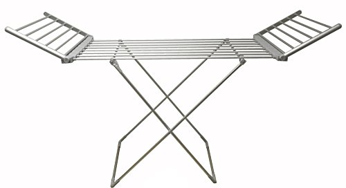 Sirge - Scaldotto - Tendedero eléctrico tamaño maxi para colgar y secar la ropa, alas desplegables, 90 cm de altura, 260 W, 15 metros de tendido, plegable, 20 barras con calefacción