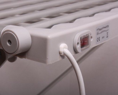 Sirge - Scaldotto - Tendedero eléctrico tamaño maxi para colgar y secar la ropa, alas desplegables, 90 cm de altura, 260 W, 15 metros de tendido, plegable, 20 barras con calefacción