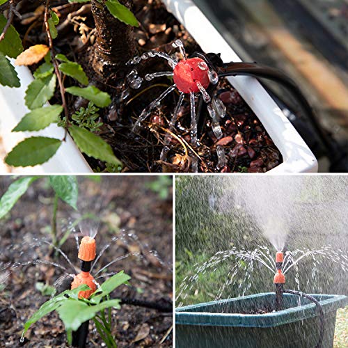 Sistema de riego de jardín, Emooqi 90 Pcs Goteros para Equipos de Riego Automático, Accesorios para Riego por Goteo Sistema de Riego DIY para Irrigación Riego para Jardín, Plantas de Patio - 40 M