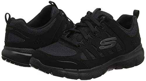 Skechers Women's Flex Appeal 3.0-Billow Trainers, Black (Black Leather/Mesh/Trim Bbk), 8 UK (41 EU)