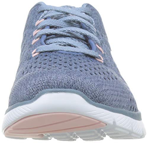 Skechers Women's Flex Appeal 3.0-Satellites Trainers, Grey (Slate Mesh/White & Pink Trim Sltp), 5 (38 EU)