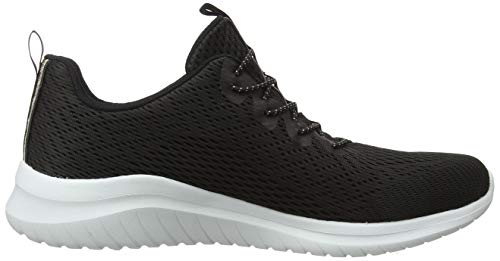 Skechers Women's Ultra Flex 2.0-LITE-Groove Trainers, Black (Black Mesh/Rose Gold & White Trim BKW), 6 (39 EU)