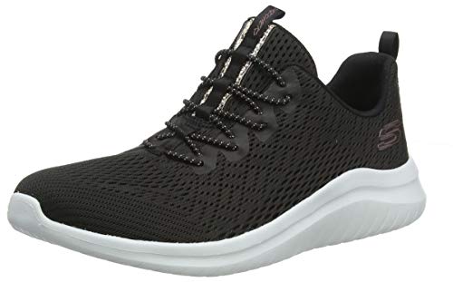 Skechers Women's Ultra Flex 2.0-LITE-Groove Trainers, Black (Black Mesh/Rose Gold & White Trim BKW), 6 (39 EU)