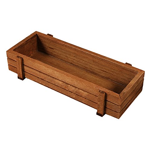 Skiesoar - Caja rectangular de madera para ventana, maceta de madera para plantas y jardines, 22,5 x 8,4 x 4,1 cm
