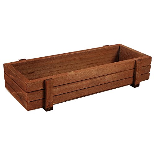 Skiesoar - Caja rectangular de madera para ventana, maceta de madera para plantas y jardines, 22,5 x 8,4 x 4,1 cm