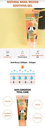 SKIN79 - Natural Snail Mucus Soothing Gel, Gel Calmante Facial, 100g