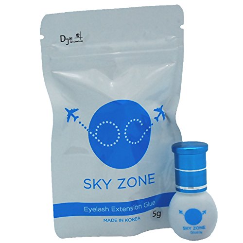 SKY ZONE - Pegamento para extensiones de pestañas, ultra fuerte, 5 g, color negro
