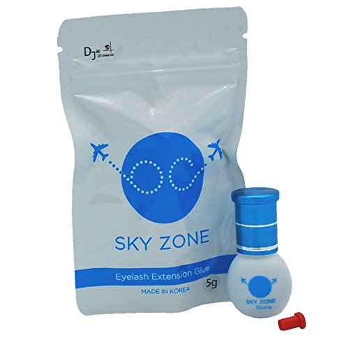 SKY ZONE - Pegamento para extensiones de pestañas, ultra fuerte, 5 g, color negro