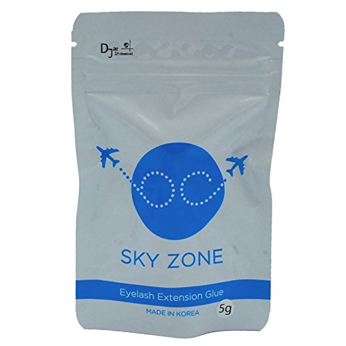 SKY ZONE - Pegamento para extensiones de pestañas, ultra fuerte, 5 g, color negro