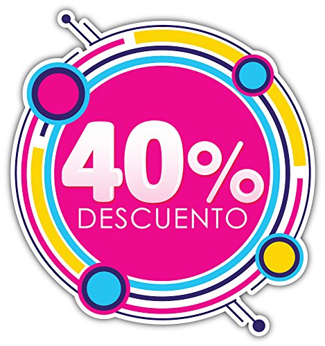 SkyBug 40 Descuento Spanish Discount Icon Bumper Sticker Vinyl Art Decal for Car Truck Van Wall Window (24 X 24 cm)
