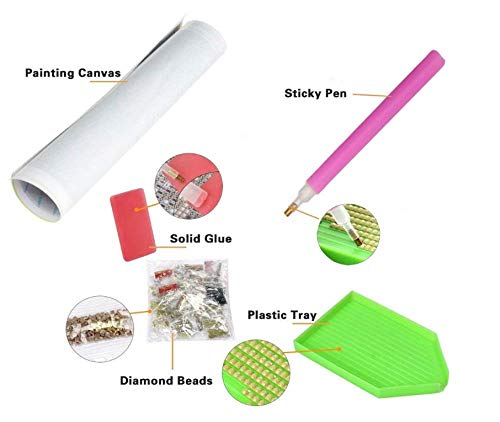 SKYZAHX Pintura de Diamantes 5D Agua de Mandarin Duck Creek Kits de Pintura de Diamantes para Adultos,Bordado Full Drill CraftDecor Kits de Punto de Cruz(30x40cm)