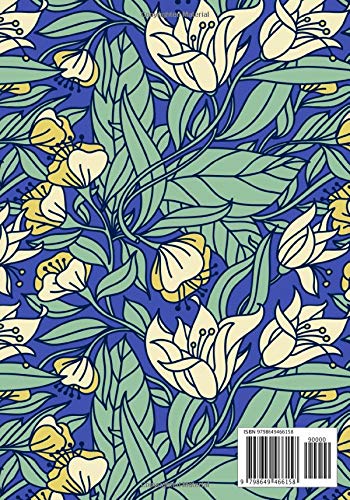 Slant Ruled Notebook: Right Handed Low Angle Diagonal Lined Floral Pattern Journal, 120 pages, 7x10" | Ergonomic Design for Comfortable Writing | Great Gift Idea