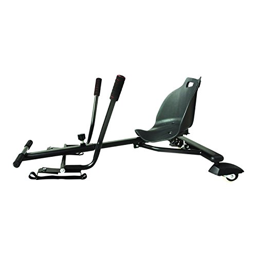 SmartGyro Crazy-Kart Black - Hoverkart, Soporte adaptable para patín eléctrico, Eje de 2 Ruedas locas y Suspensión Trasera, Diseñado para derrapar, color Negro