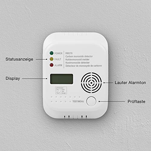 Smartwares RM370 Detector de monóxido de Carbono, 1.5 V, Blanco