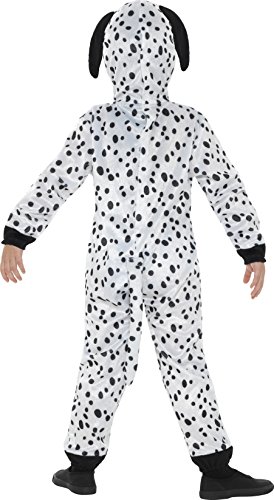 Smiffy'S 22500M Disfraaz De Dálmata Y Con Mono Con Capucha Y Cola, Negro / Blanco, M - Edad 7-9 Años