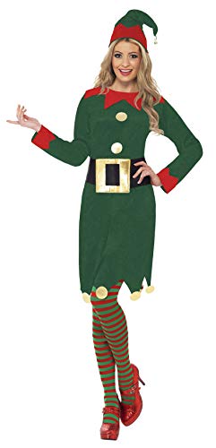 Smiffy's-31995S Miffy Disfraz de elfa, con Vestido, Gorro y cinturón, Color Verde, S-EU Tamaño 36-38 (31995S)