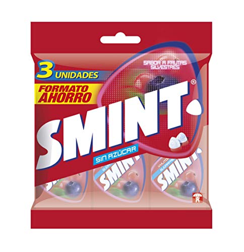 Smint Tabs Frutas Silvestres, Caramelo Comprimido sin Azúcar - 3 unidades de 8 gr. (Total 24 gr.)