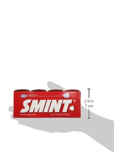 Smint Tin Fresa, Caramelo Comprimido Sin Azúcar - 12 unidades de 35 gr. (Total 420 gr.)