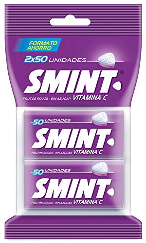 Smint Tin Frutos Rojos, Caramelo Comprimido Sin Azúcar - 2 unidades de 35 gr. (Total 70 gr.)
