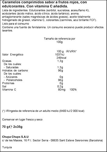Smint Tin Frutos Rojos, Caramelo Comprimido Sin Azúcar - 2 unidades de 35 gr. (Total 70 gr.)