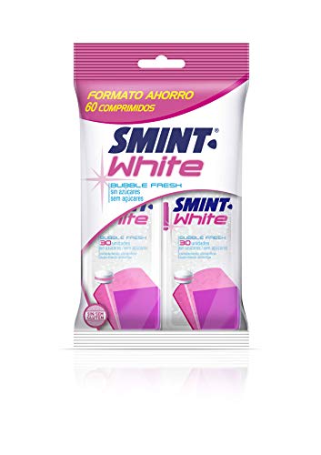 Smint White Bubble Fresh, Complemento alimenticio de vitamina D, comprimidos con edulcorantes, Sin Azúcar - 2 unidades de 21 gr. (Total 42 gr.)