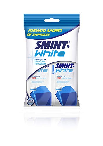 Smint White Menta, Complemento alimenticio de vitamina D, comprimidos con edulcorantes, Sin Azúcar - 2 unidades de 21 gr. (Total 42 gr.)