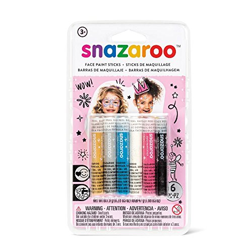 Snazaroo - Set de 6 barras de pintura facial, fantasía