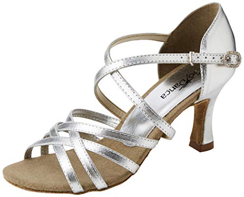 So Danca Bl164, Zapatos de Baile de Sociedad y Latina para Mujer, Plateado (Silver Silver), 36.5 EU