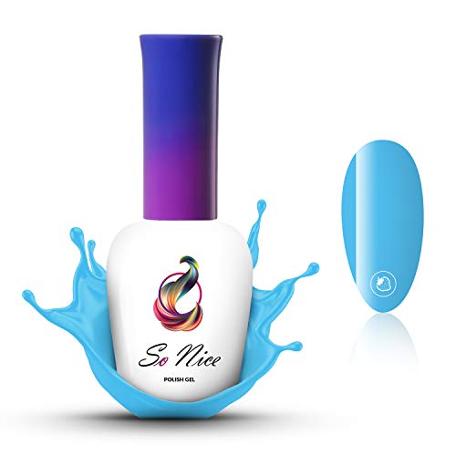 So Nice - Esmalte de uñas en gel UV LED Blue Sky, 8 ml, color: azul claro