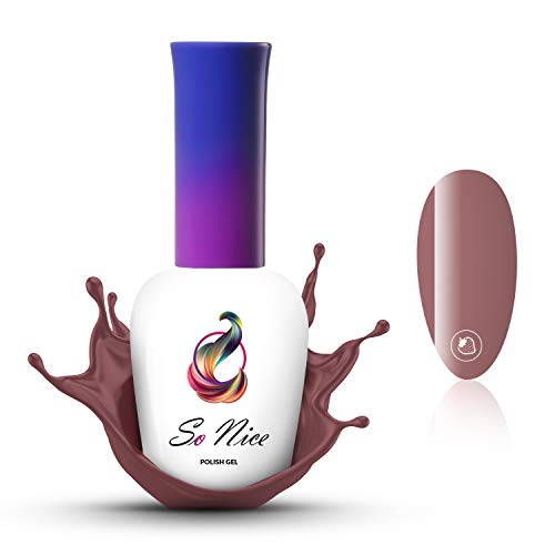 So Nice - Esmalte de uñas en gel UV LED Hot Chocolate, 8 ml, color: marrón
