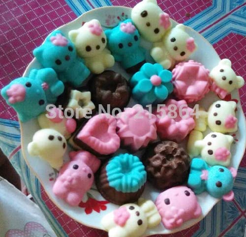 Soap Making Moulds - 10 Holes Cute Yellow Cartoon Cat Cubs Shape Silicone Mold Diy Chocolate Jelly Pudding Soap Mould - Mould Making Package Soap Silicone Moulds