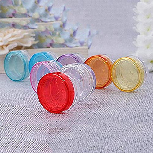 SODIAL 12 Piezas Surtidos 5G Botes Tarros de Maquillaje de Plástico Vacío Envases Cosméticos/Loción/Crema Facial de Viaje Botellas de Muestra (Clasificado)