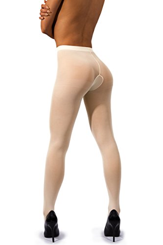 sofsy Medias opaco para mujer Microfibra 40 Den [Hechos en Italia] Crema Marfil Cream Off White 4 - Large