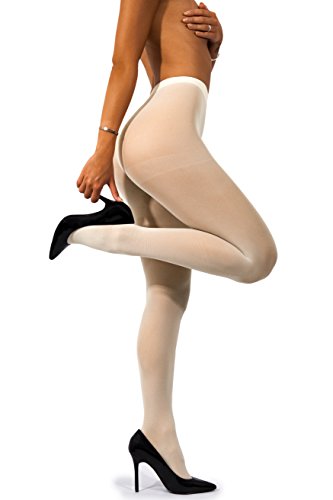 sofsy Medias opaco para mujer Microfibra 40 Den [Hechos en Italia] Crema Marfil Cream Off White 4 - Large