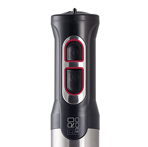 Solac BA5602 Batidora de mano con vaso medidor, cuchillas de alta resistencia, pica hielo, función Turbo, 800 W, 600 milliliters, Negro/Acero inoxidable