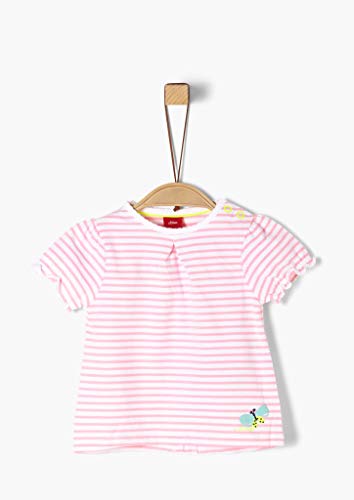 s.Oliver Junior T-Shirt Baby Girls Camiseta, 41g6 Light Pink Stripes, 86 para Bebés