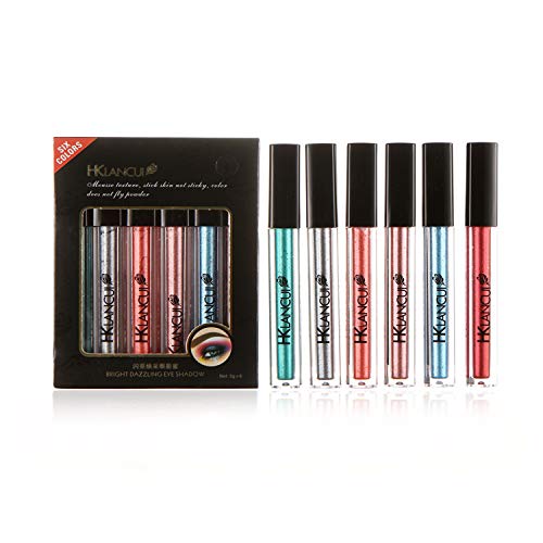 Sombra de ojos de Ruwhere duradera, brillante, líquida, resistente al agua, metálica, maquillaje de pigmentos 6 Colores (2)