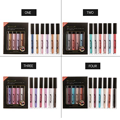 Sombra de ojos de Ruwhere duradera, brillante, líquida, resistente al agua, metálica, maquillaje de pigmentos 6 Colores (2)