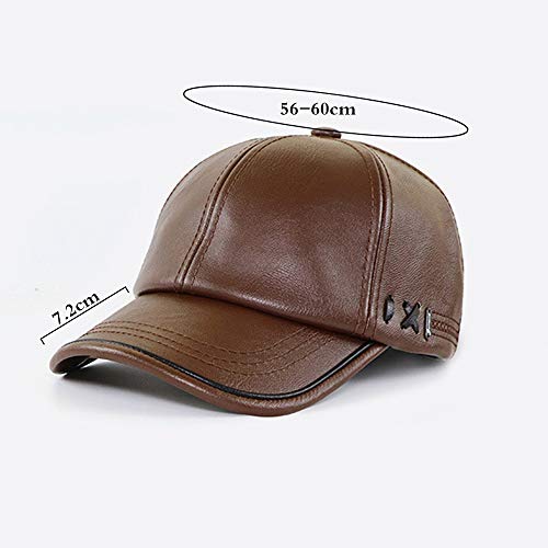 Sombrero de Felpa Gorra de béisbol de Cuero cálido Gorra Salvaje de Moda Sombreros para Hombres otoño e Invierno al Aire Libre