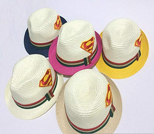 Sombreros de Verano para niños, Transpirables, Protectores solares, Playa, Sombrero de Paja Enrollado, niños y niñas, adecuados para niños de 2 a 8 años.