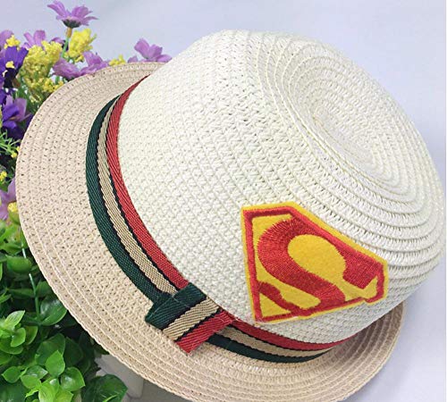 Sombreros de Verano para niños, Transpirables, Protectores solares, Playa, Sombrero de Paja Enrollado, niños y niñas, adecuados para niños de 2 a 8 años.